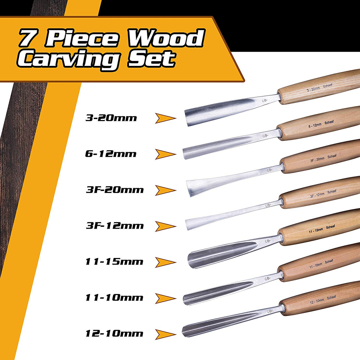 Schaaf Full Size Wood Carving Tools Set of 12 eBook Included 100 Guarantee  for sale online