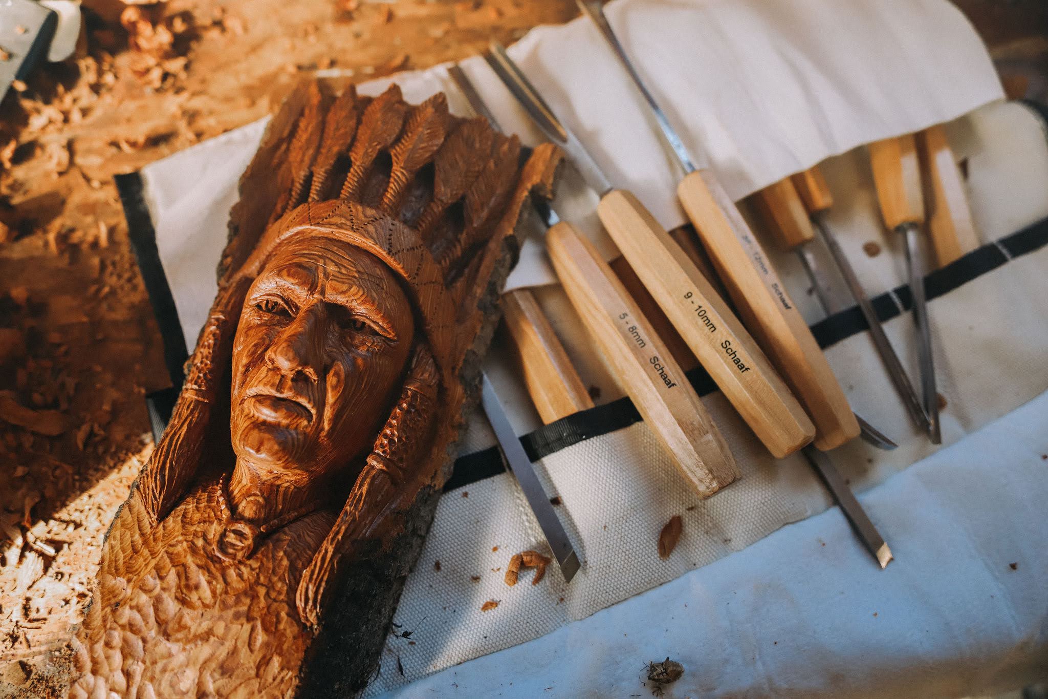 Schaaf Wood Carving Tools Fishtail Set - 4pc Gouges Guam