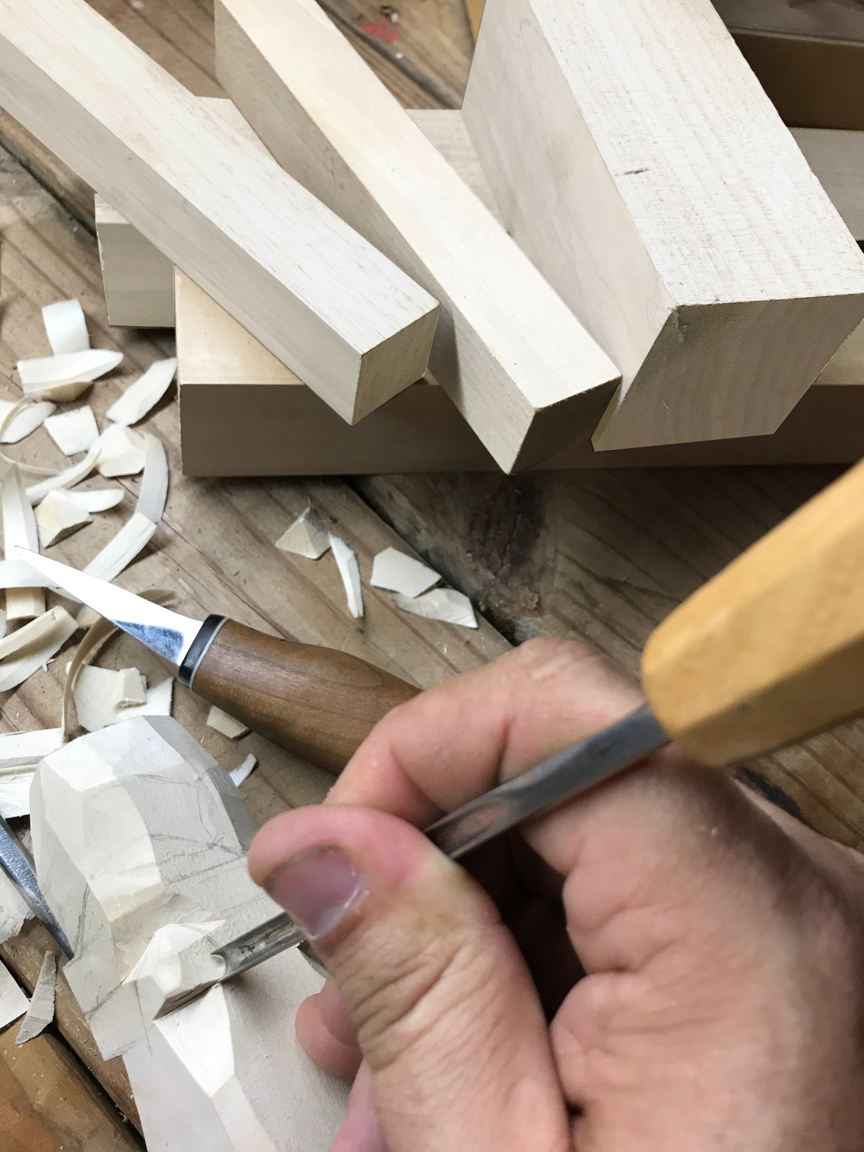 Set of 8, Basswood Carving/Whittling Wood Blanks/Turning Blocks Kit 1.4 x  1.4 x 6